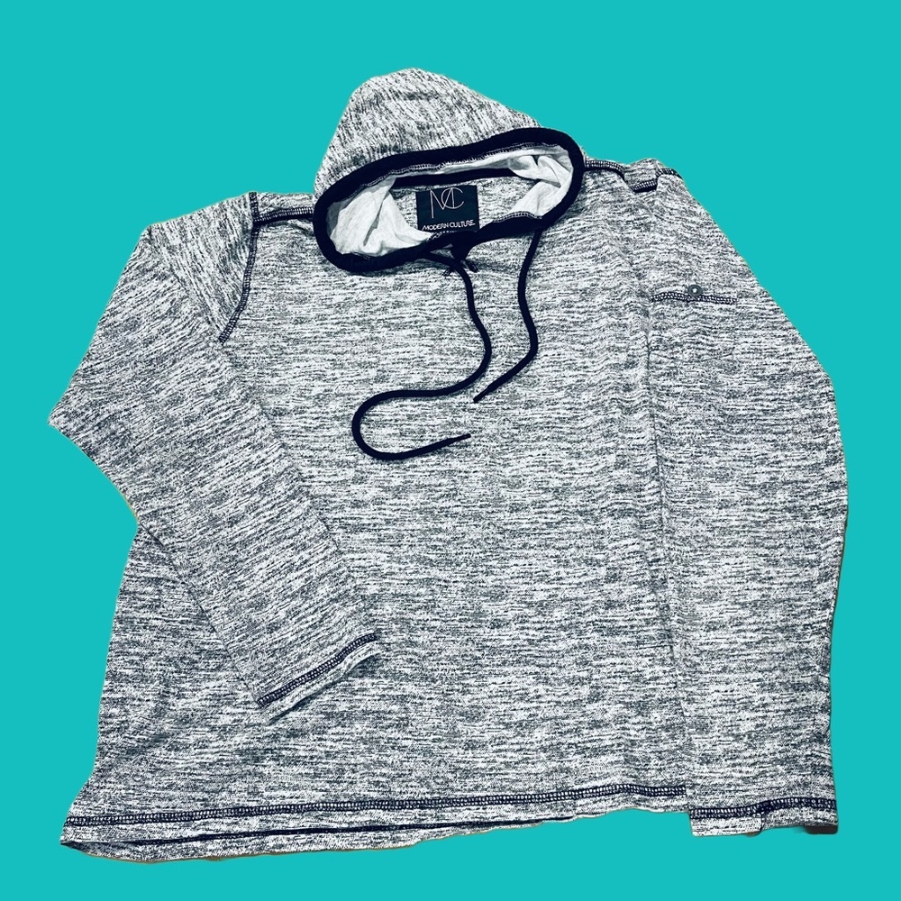 Modern Culture Lightweight Gray Hoodie Long-Sleeve Shirt Medium
